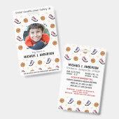 Leuke Basketbal Sport Aangepaste Moderne Foto Kind Badge (Voor- en achterkant)