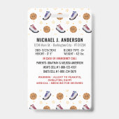 Leuke Basketbal Sport Aangepaste Moderne Foto Kind Badge (Achterkant)