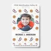 Leuke Basketbal Sport Aangepaste Moderne Foto Kind Badge (Voorkant)