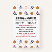 Leuke Basketbal Sport Aangepaste Moderne Foto Kind Badge (Achterkant)