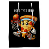 Leuke basketbal sport pizza feestje medium cadeauzakje (Achterkant)