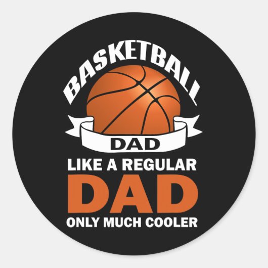 Leuke basketbal vader als een gewone vader alleen ronde sticker (Voorkant)