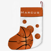 Leuke basketbalballen Oranje jongensnaam Kinder Kleine Kerstsok (Achterkant)