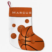 Leuke basketbalballen Oranje jongensnaam Kinder Kleine Kerstsok (Voorkant)