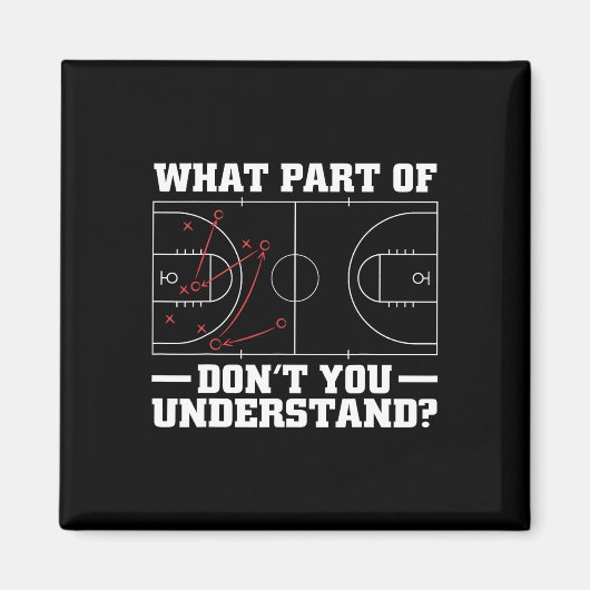 Leuke basketbalcoach voor mannen vrouwen tactisch  magneet (Voorkant)