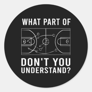 Leuke basketbalcoach voor mannen vrouwen tactisch ronde sticker
