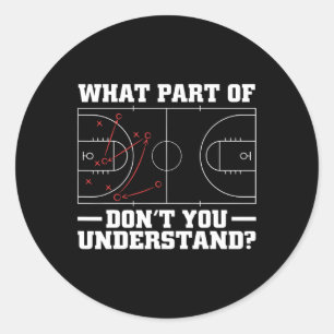 Leuke basketbalcoach voor mannen vrouwen tactisch ronde sticker