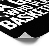 Leuke basketbalkunst voor meisjes Jeugd Tiener bas Poster (Hoek)
