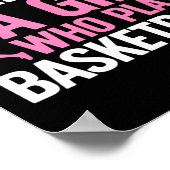 Leuke basketbalkunst voor meisjes Jeugd Tiener bas Poster (Hoek)