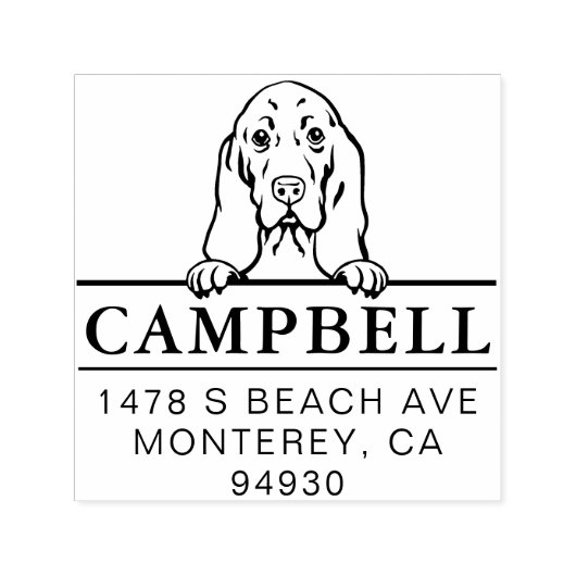 Leuke Basset Hound Aangepaste Hond Adres Zelfinktende Stempel (Design)