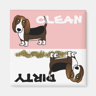 Leuke Basset Hound Schone Vuile Vaatwasser Magnet