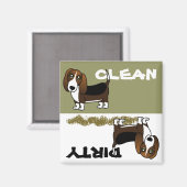 Leuke Basset Hound Schone Vuile Vaatwasser Magnet (Voorkant / Achterkant)