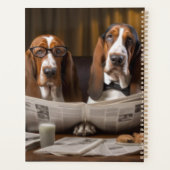 Leuke basset hounds lezen krant planner (Achterkant)