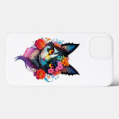 Leuke BAT CAT met bloemeniPhone / iPad hoesje (Achterkant (horizontaal))