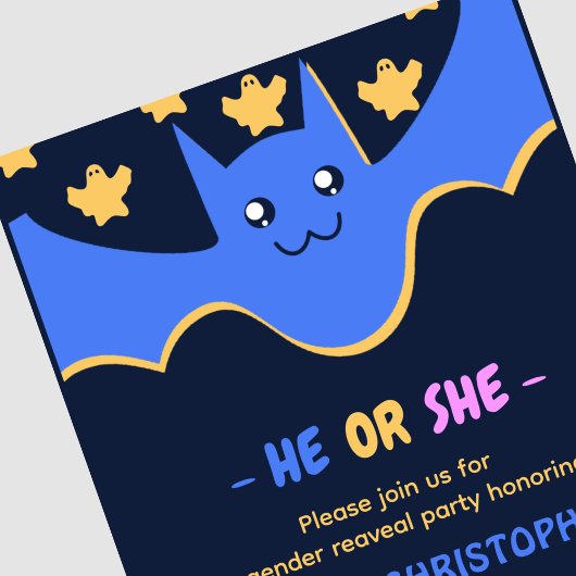 Leuke Bat Hij of Zij Halloween Geslacht onthullen Kaart