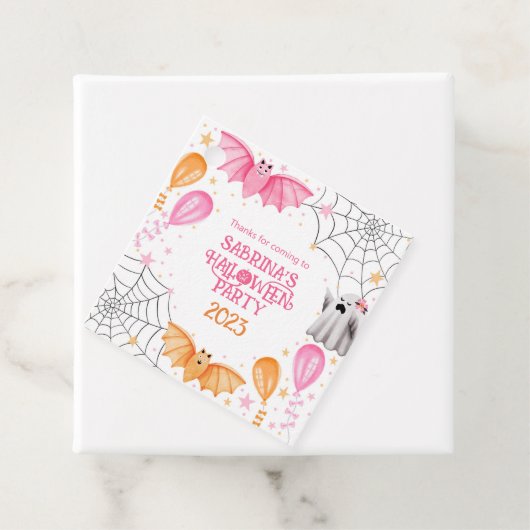 Leuke Bats en Geesten Pastel Halloween Party Bedankjes Labels (In situ)