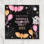 Leuke Bats en Geesten Pastel Halloween Party Bedankjes Labels (Achterkant)