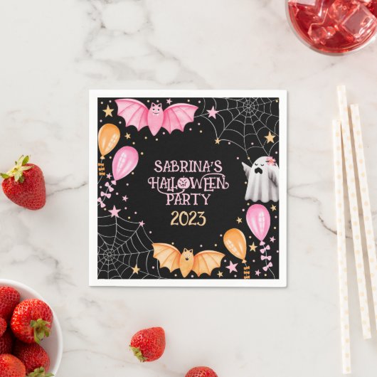 Leuke Bats en Geesten Pastel Halloween Party Servet (Insitu)