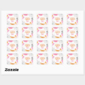 Leuke Bats en Geesten Pastel Halloween Party Vierkante Sticker (Vel)