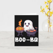 Leuke BBQ Recreatie Boo Ghost Halloween bijpassend Kaart (Gele Bloem)