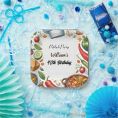 Leuke BBQ Taco Chef Soep Potluck Party 40e Verjaar Papieren Bordje (Feest)