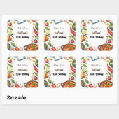 Leuke BBQ Taco Chef Soep Potluck Party 40e Verjaar Vierkante Sticker (Vel)