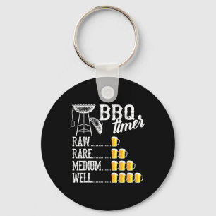 Leuke Bbq-timer Rauw Zeldzaam Medium Goed Grappig  Sleutelhanger