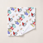 Leuke Beach House & zee Boat Bad Handdoek (Wasdoekje)