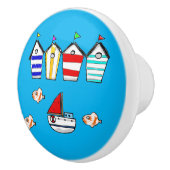 Leuke Beach House & zee Boat Keramische Knop (Rechts)