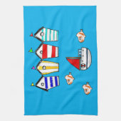 Leuke Beach House & zee Boat Theedoek (Verticaal)