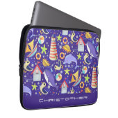 Leuke Beach Navy Electronics Bag Laptop Sleeve (Voorkant Rechts)