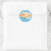 Leuke  Beach Waves Sunshine Blue Surf Party Ronde Sticker (Tas)
