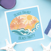 Leuke  Beach Waves Sunshine Blue Surf Party Servet