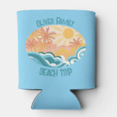 Leuke Beach Waves Sunshine Blue Surfer Blikjeskoeler (Achterkant)