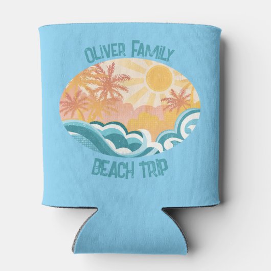 Leuke Beach Waves Sunshine Blue Surfer Blikjeskoeler (Achterkant)