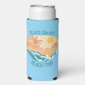 Leuke  Beach Waves Sunshine Blue Surfer Seltzer Blikjeskoeler (Seltzer Voorkant)