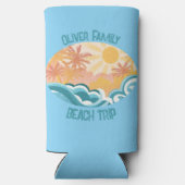 Leuke  Beach Waves Sunshine Blue Surfer Seltzer Blikjeskoeler (Achterkant)