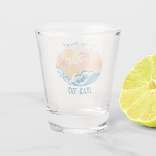 Leuke  Beach Waves Sunshine Blue Surfer Shot Glas (Achterkant)