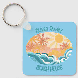 Leuke  Beach Waves Sunshine Blue Surfer Sleutelhanger
