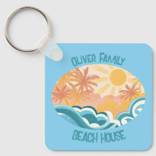 Leuke  Beach Waves Sunshine Blue Surfer Sleutelhanger