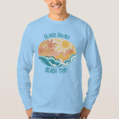 Leuke  Beach Waves Sunshine Surf Lange mouw T-shirt (Voorkant)