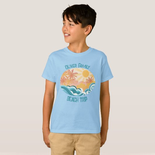 Leuke  Beach Waves Sunshine Vakantie Kinder T-shirt (Voorkant volledig)