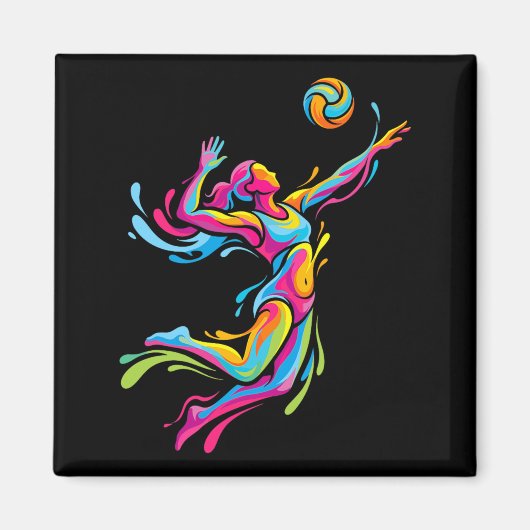 Leuke Beachvolleybal Spelende Moeder Design Magneet (Voorkant)