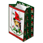 Leuke Beagle Kerstmis Merry Medium Cadeauzakje (Voorkant Gekanteld)