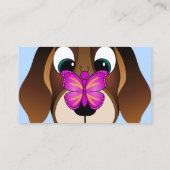 Leuke Beagle Puppy Hond En Vlinder Veterinair Visitekaartje (Achterkant)