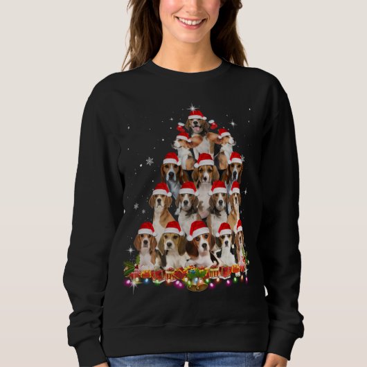 Leuke Beagles Kerstboom Hond Kerstmis Grappig P Trui (Voorkant)