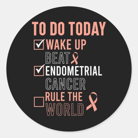 Leuke Beat Endometriumkanker Regel de Wereld - Sur Ronde Sticker (Voorkant)