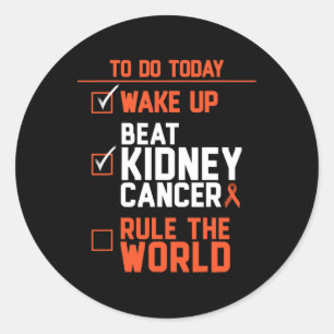 Leuke Beat Kidney Cancer Regel de Wereld Overleven Ronde Sticker