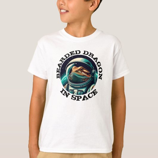 Leuke Bebaarde Draak in de Ruimte T-shirt (Voorkant)