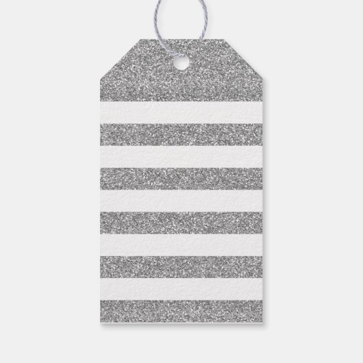 LEUKE BEDANKINGSETIKET moderne streep zilver glitt Cadeaulabel (Achterkant)